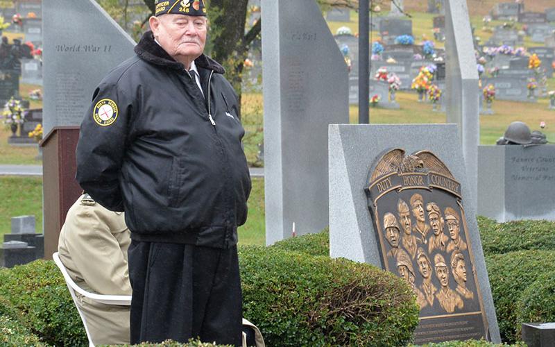 Gerald “Chief Mac” McMillan manned his post with the North Georgia Honor Guard.