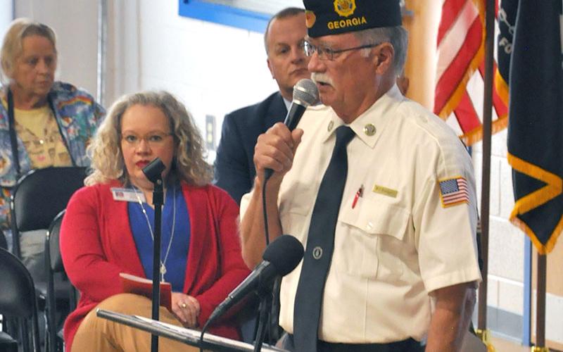 Bill Stodghill, commander of the North Georgia Honor Guard, spoke to students during East Fannin Elementary’s Veteran’s Day Program November 9.