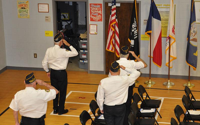 The North Georgia Honor Guard participated in West Fannin Elementary School’s Veteran’s Day Program where they taught students what each flag represent.