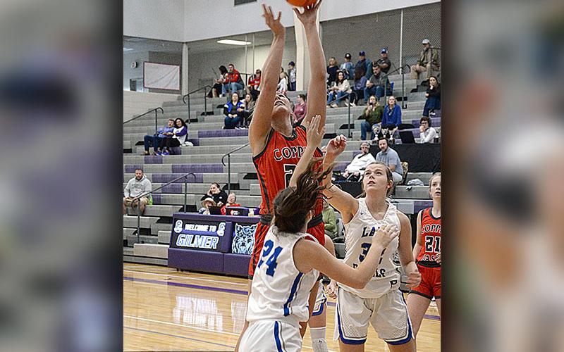 Sapporiah Ross elevates for an easy basket for the Copper Basin Lady Cougars in action earlier this season at the ETC Tipoff Tournament.