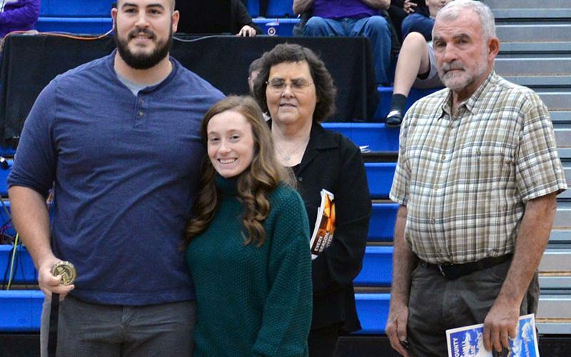 Logan Daves, left, was recognized as a Fannin County Sports Hall of Fame inductee last Friday night at Fannin County High School.