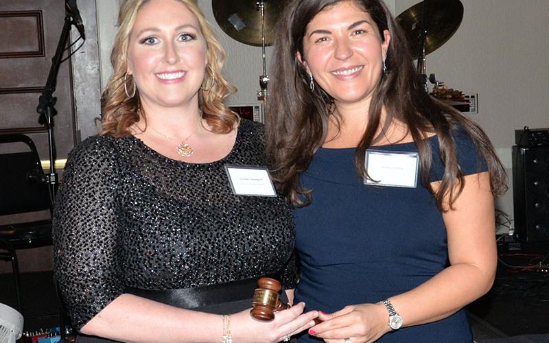 Suzanne Davenport, left, was recognized as both the outgoing and incoming chairwoman of the Fannin County Board of Directors Saturday night with the traditional passing of the gavel. She was recognized by Chamber President Christie Gribble. Davenport stepped in to fill Jason Jones’ term as president when he relocated, and now begins her full term as chairwoman.
