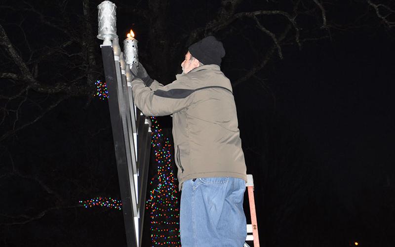 The Jewish Congregation of Blue Ridge gathered in the downtown Blue Ridge park for a Menorah Lighting December 18 to begin the Hanukkah season.