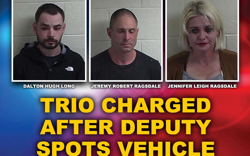 Three suspects were taken into custody after a Fannin County deputy sheriff spotted a truck that one of the suspects was known to drive sitting in a grocery store parking lot last week.