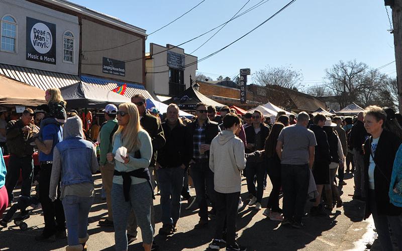 Thousands of people gathered at the chili stands to place their votes for the People’s Choice category of the cook-off competition.
