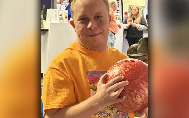 Jay Jenkins is ready to get lined up for a strike in the annual Fannin County Special Olympics bowling outing at Fannin Lanes in Blue Ridge.