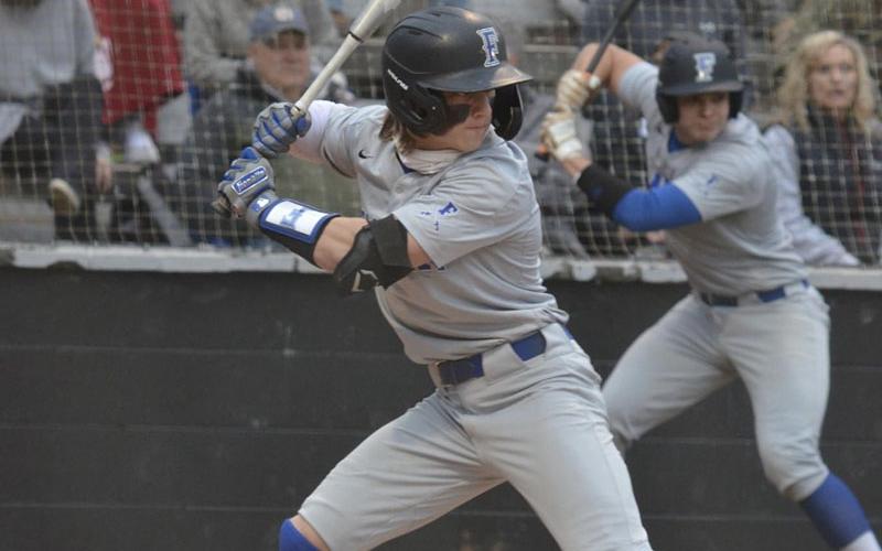 Carson Callihan steps up to bat in recent Rebel baseball action. Callihan earned four runs from four hits in the victory over Gilmer Monday, March 6.