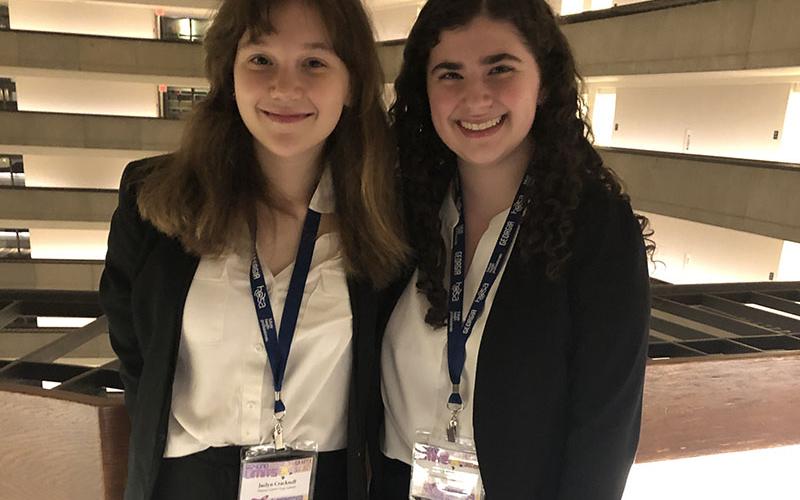 Jaclyn Cracknell and Julie Farmer are shown at the Georgia HOSA Leadership  Conference that was held March 2 through March 4.
