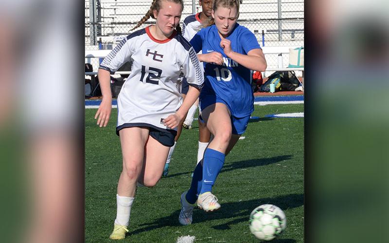 Fannin’s Shaylee Jones makes a defensive play in Friday night’s home game. The Lady Rebels took the region victory with a 5-0 win over Haralson.