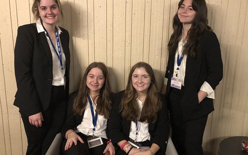 Mylee Clement, Bryanna Contardi, Josey Clemmons and Kristen Cipich are among the 15 students from Fannin County High that participated in the Georgia HOSA State Leadership Conference, March 2 through March 4 in Atlanta, Georgia.