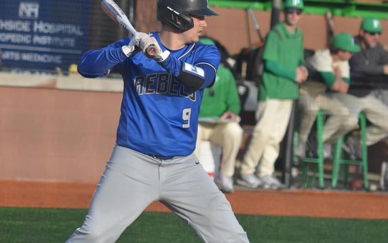 Senior Conner Martin steps up to bat in recent Fannin Rebel baseball action.