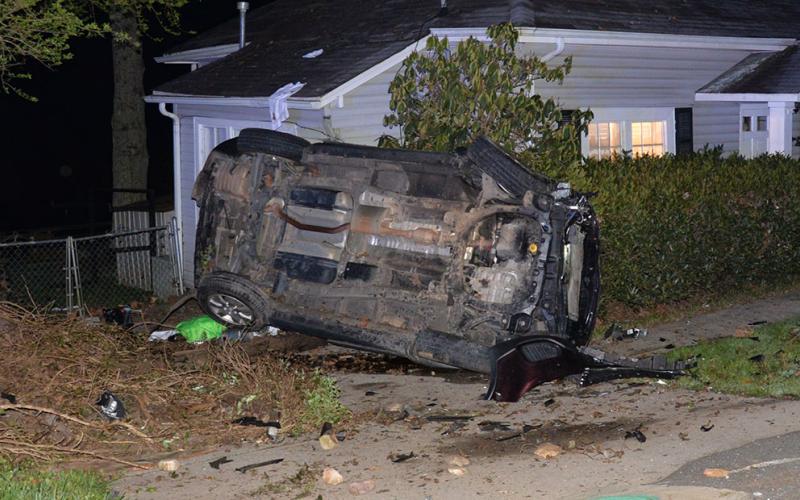 This Kia Sorento was rammed by Peterson Mauril near Toccoa River Tubing Company, causing it to eventually come to rest near a house of Toccoa Avenue in McCaysville.