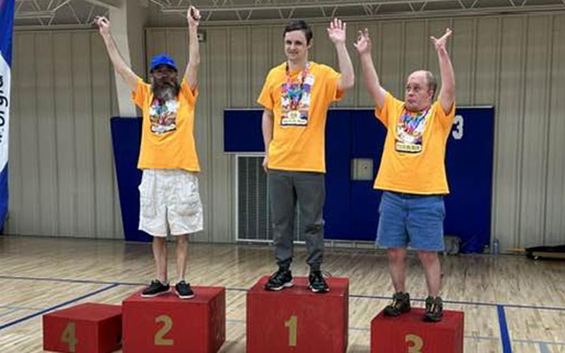 Big Special Olympics winners from Mineral Springs Center were Josh Barker, Jonathan Waters and Jay Jenkins.