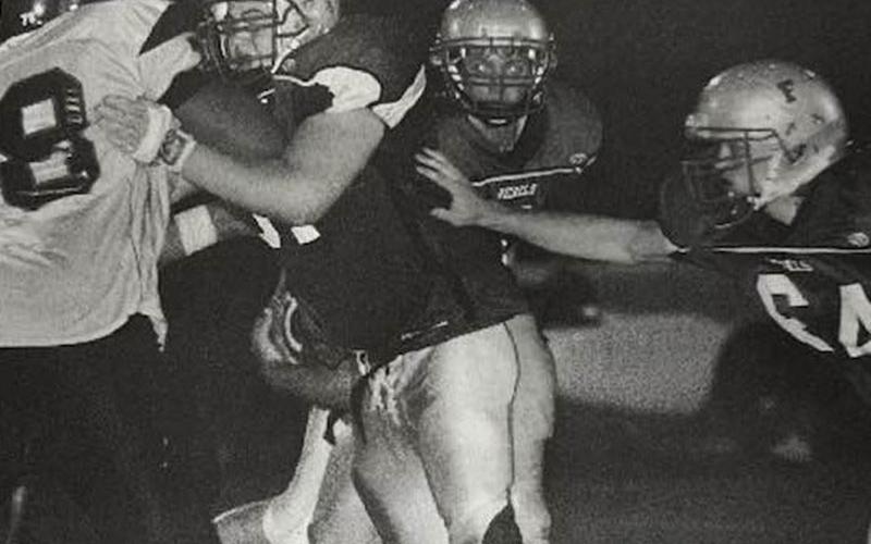 Logan Daves is shown blocking for the Rebels during his high school career at Fannin County High School.