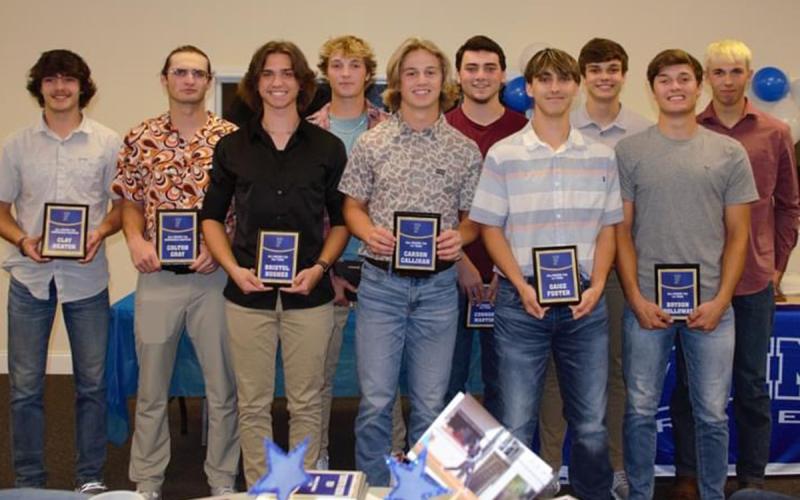 Many of Fannin County baseball players were recognized as “All-Region” players for Region 7AA. Shown are, from left, Clay Heaton, Colton Gray, Bristol Hughes, Bryce Burnette, Carson Callihan, Connor Martin, Gaige Foster, Hayden Danner, Bryson Holloway and Gavin Davis.