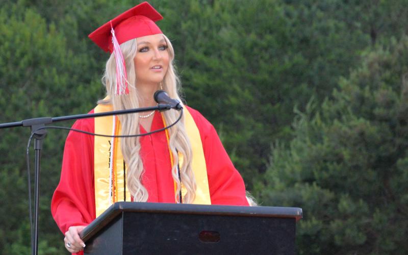 Valedictorian Sapporiah Ross gave an inspirational message during the graduation ceremony.