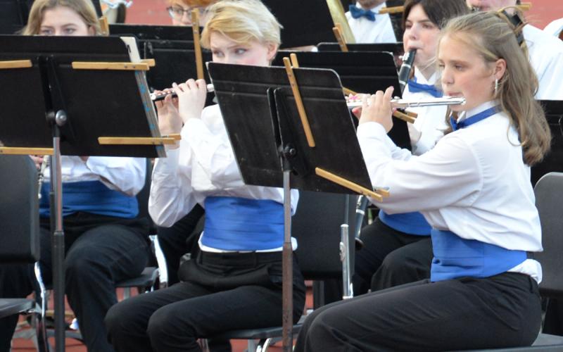 Fannin County High School band members, including Emma Richardson, performed at the graduation ceremony.