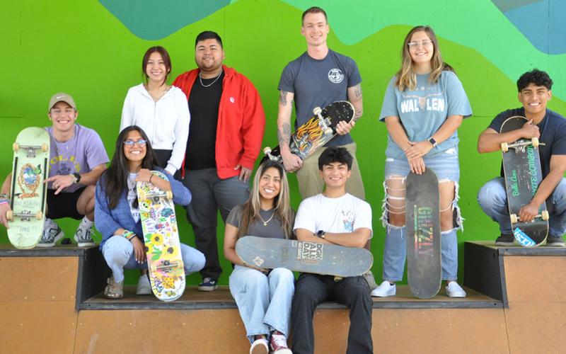 Some familiar faces smile at Syd’s Place in anticipation for the Grand Opening Saturday, May 6. Shown are, from left, back row, Emily Salas, Anthony Villegas, Highland Outdoor Ministry Director Austin Leach and Madison Mitchum; front row, Andrew Jones, Lesley Salas, Samantha Rosas, Giovanni Leal and Juan Leal.