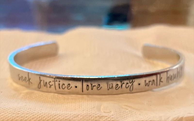 Alison Sosebee wears this bracelet every day as a good reminder to always do the right thing.