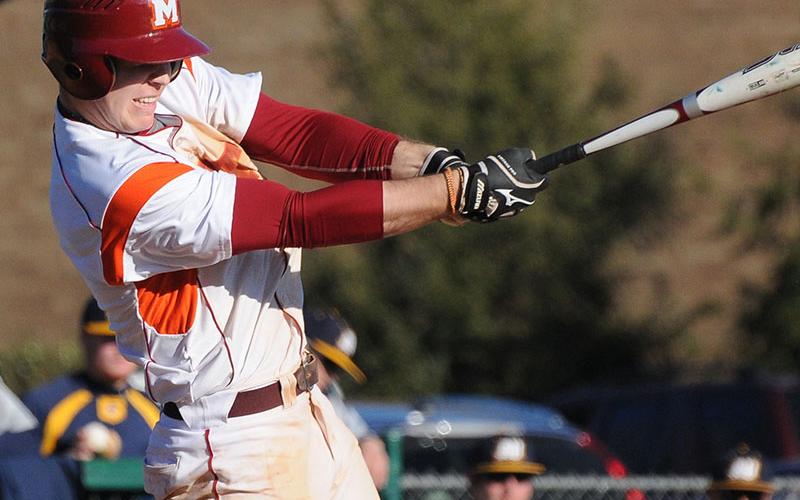 Nick Dean gets a hit while playing for Maryville College. He has been inducted into the Conference USA South Hall of Fame.