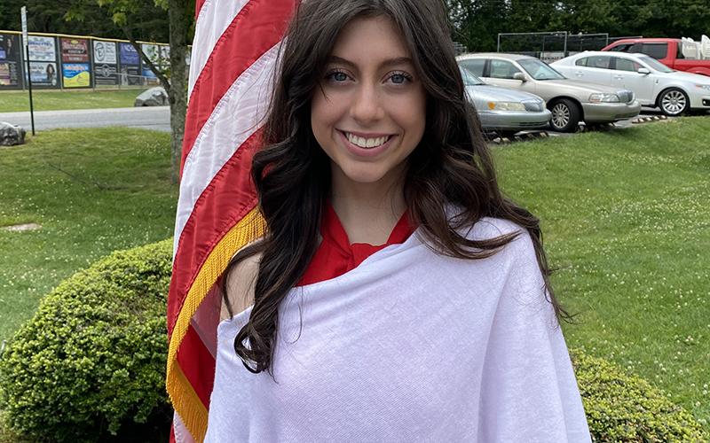 Reese Lindstrom sang the National Anthem at the Memorial Day observance.