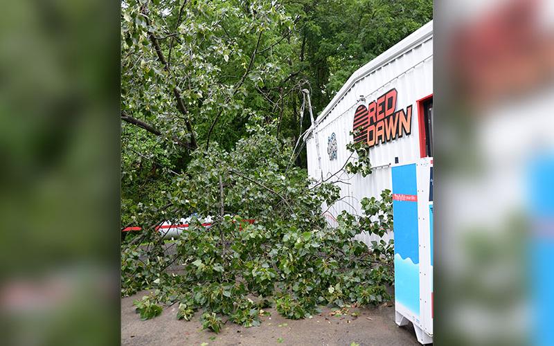 The Quick Pick in McCaysville lost power Sunday afternoon after a tree fell across its power line, but thankfully missed the building. Tri-State EMC crews worked to restore power to prevent damage to the store’s merchandise.