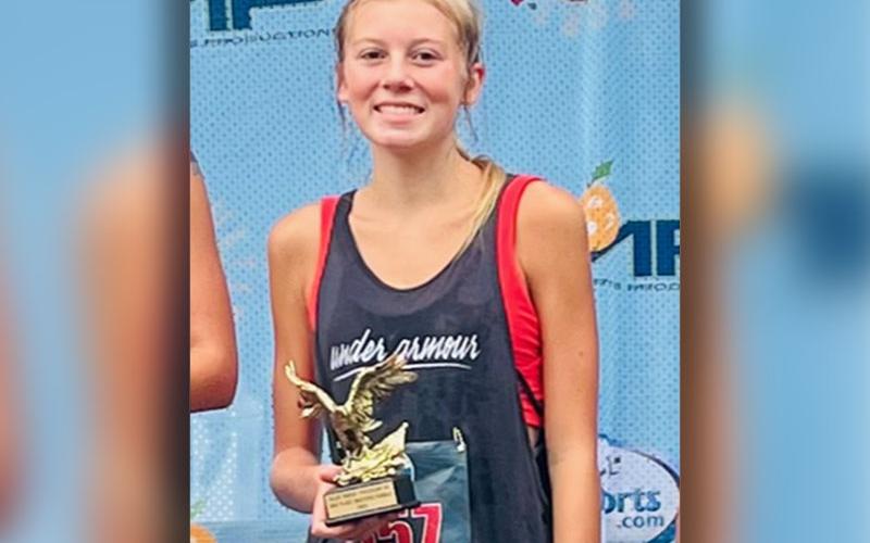Lindsey Holloway, an upcoming junior at Fannin County High School, was the second overall female finisher with a time of 19:16 in the Freedom 5K.