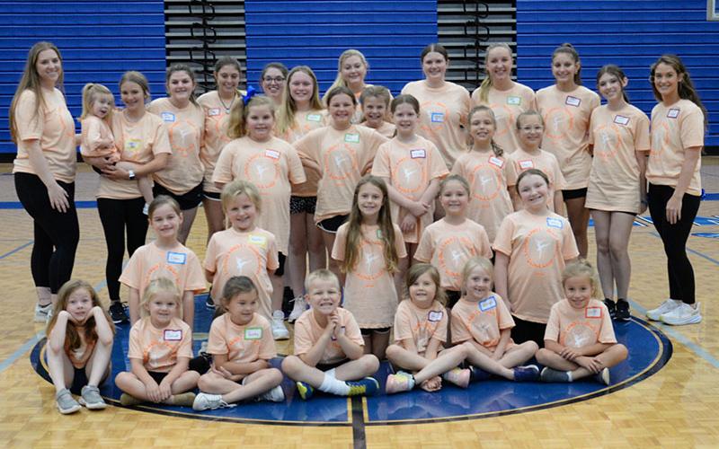 Members of the Fannin County High School mini dance camp and their instructors gathered at the conclusion of the camp to perform for family and friends.