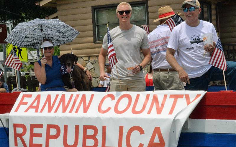 Members of the Fannin County Republican Party showed off their party’s colors during the Independence Day parade in McCaysville.