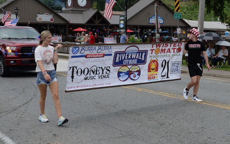 Many businesses were represented in the Independence Day parade.