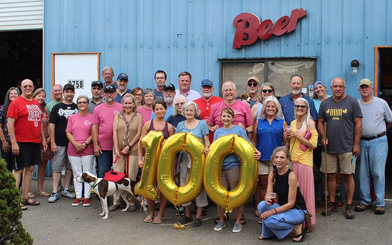 Freedom for Fido finished their 100th fence Thursday, July 27. To celebrate, Volunteers and supporters gathered at Fannin Brewery Friday, July 29. Shown are the volunteers  that helped build the fence.