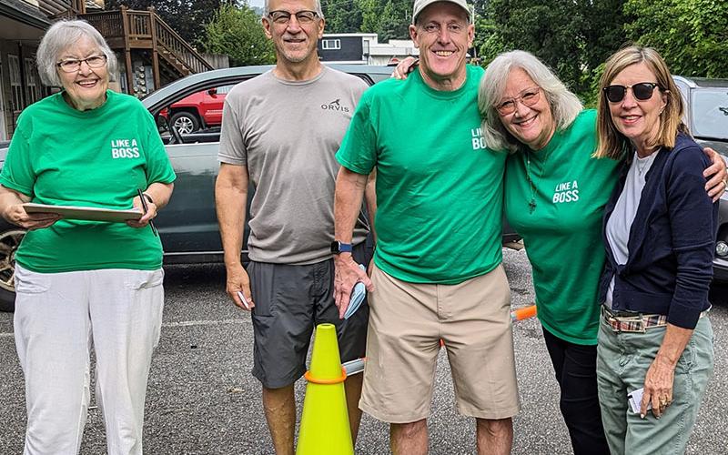 The Delivery Team that served the Summer Meals Program included, from left, Sylvia Goodyear, Summer Meals coordinator; Gary Treater, Greg Norton, Debby Beck, and Jayne Treater.