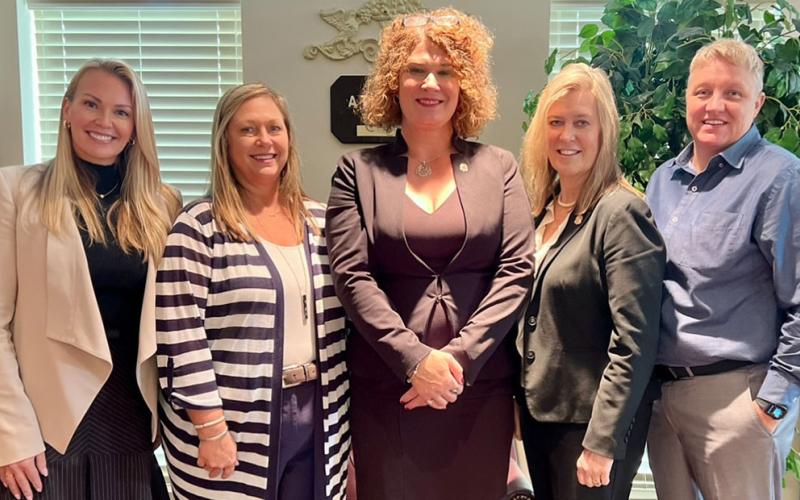 District Attorney B. Alison Sosebee’s Office Trial Team that worked on the Edwin Murillo case included, from left, GBI Special Agent Jamie Abercrombie, District Attorney Chief Investigator Christy O’Dell, Sosebee, Senior Assistant District Attorney Marianne Gelakoska and District Attorney Investigator April Killian.