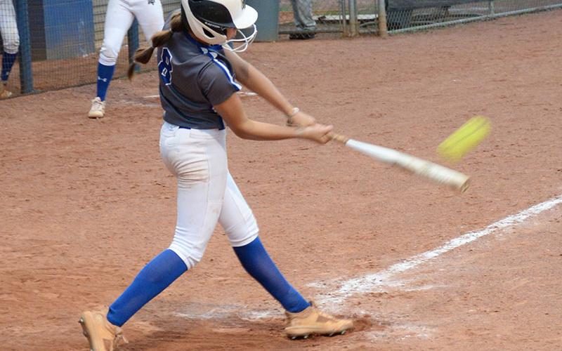 Myla Rogers hit an inside the park homerun in the Lady Rebels second game against Gordon Cenrtral last week in Blue Ridge.