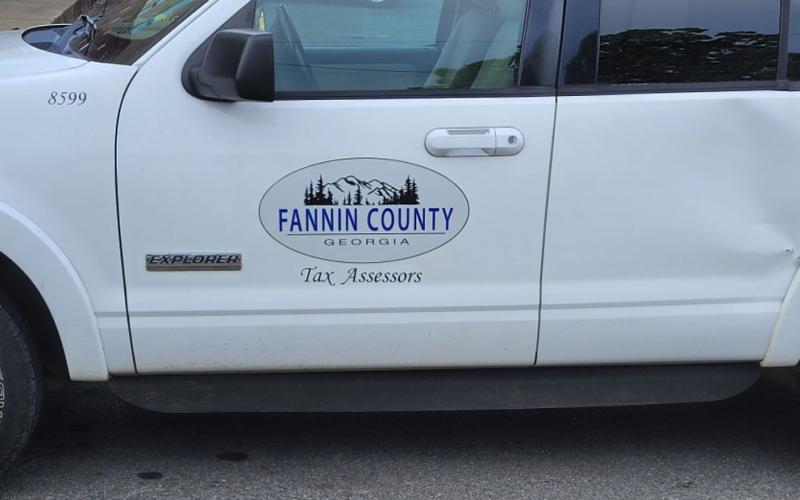 Vehicles used by the Fannin County Tax Assessors’ appraisal staff are clearly marked.