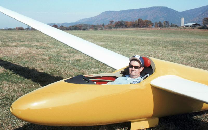 Joel (Hatch) Hatchell is shown in his glider. Part of the Chilhowee Soaring Club, this was Hatch’s favorite hobby for many years.