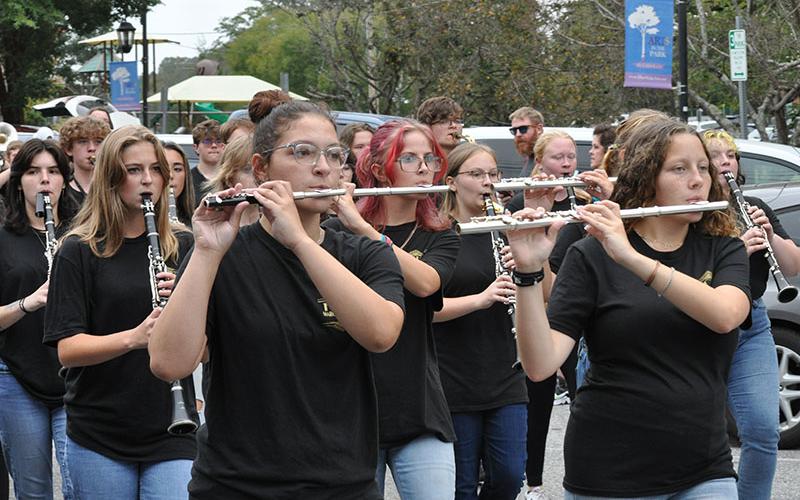 Fannin County High School’s marching band makes their way down East Main Street and through downtown Blue Ridge for the 2023 Homecoming Parade.