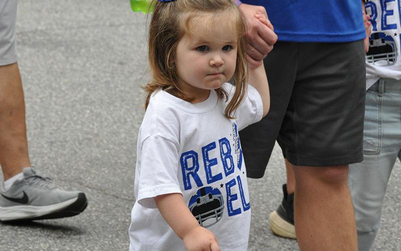 Some guests at the Homecoming Parade dressed out in full support of Fannin County football.