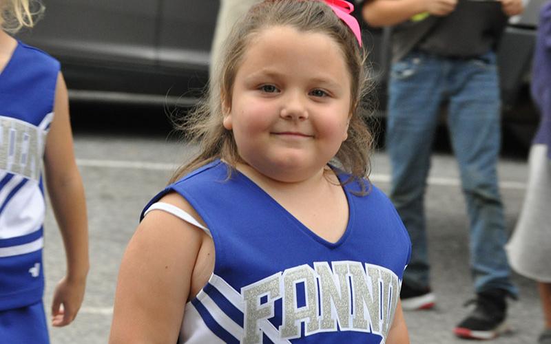 The youngest of Fannin County’s cheerleaders  supported the Rebels.