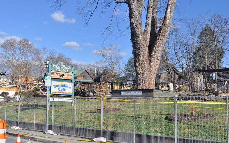 Six businesses located at Fieldstone Village off East Main Street in Blue Ridge were destroyed by a fire that swept through the structure November 18.