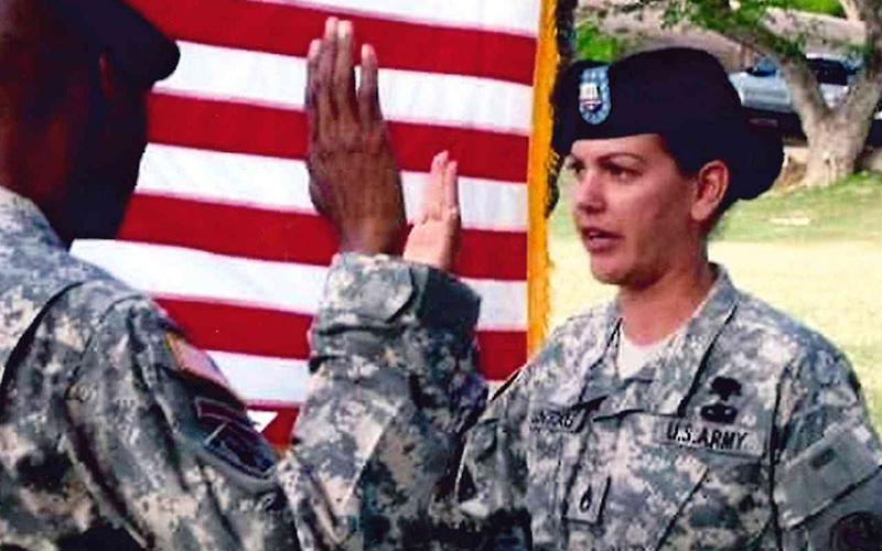 Lonsdale-Nester is shown as she takes her oath as a drill sergeant in 2006. She would remain in the position until 2008.