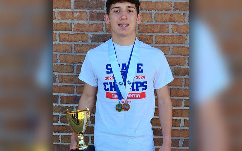 Zechariah Prater won the state championship in the boys cross country race this past Saturday.