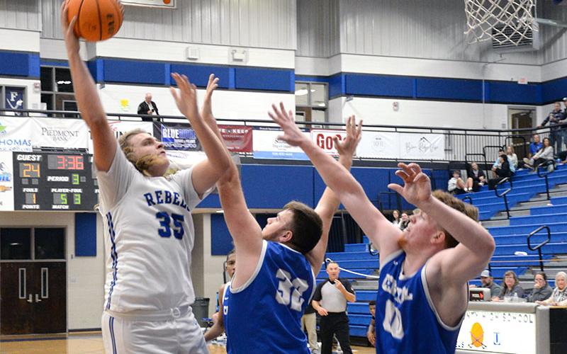 Cole Gribble puts up a shot for two points in the Fannin County win over Gordon Central Friday night.
