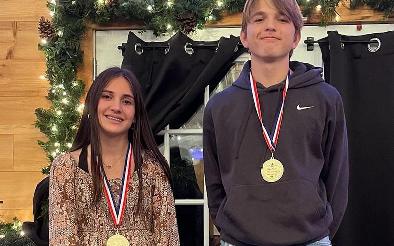 The cross country Gone to Work award went to Karli Sams, left, and Rylin Davis.