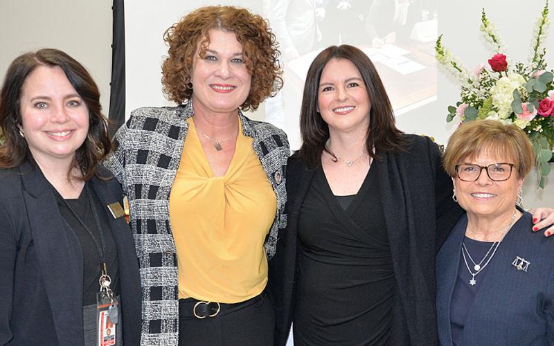 B. Alison Sosebee, second from left, the Appalachian Judicial Circuit’s newest Superior Court judge, was congratulated Friday by, from left, Superior Court Judge Mary Beth Priest, Chief Judge of the Georgia Court of Appeals Amanda Mercier, and Chief Superior Court Judge Brenda Weaver. Before her appointment to the Court of Appeals, Mercier served the Appalachian circuit as a Superior Court judge.