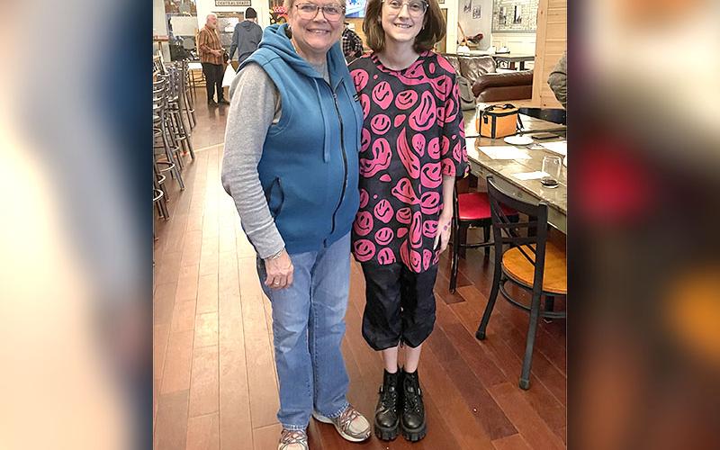 The author of this week’s personality profile, Grace Henderson, left, is shown with Colleen Futts.