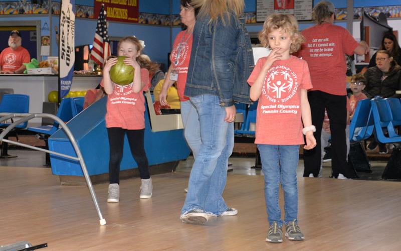 Dominic Cater isn’t sure how a roll for a strike is going to work out.