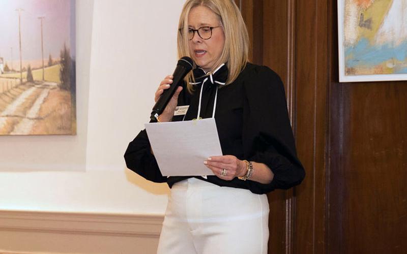 Kim Folger spoke on the success of the evening as well as the hard work that brought about that success at the NGMCN Inaugural Love, Honor, Cherish Gala.
