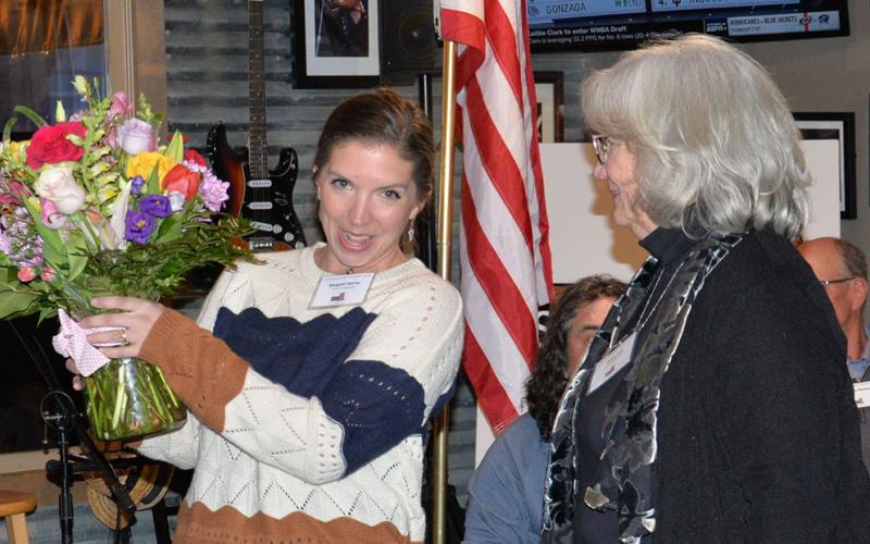 Margaret Warner was surprised at the Champions for Children event with a special award in appreciation for her contributions.