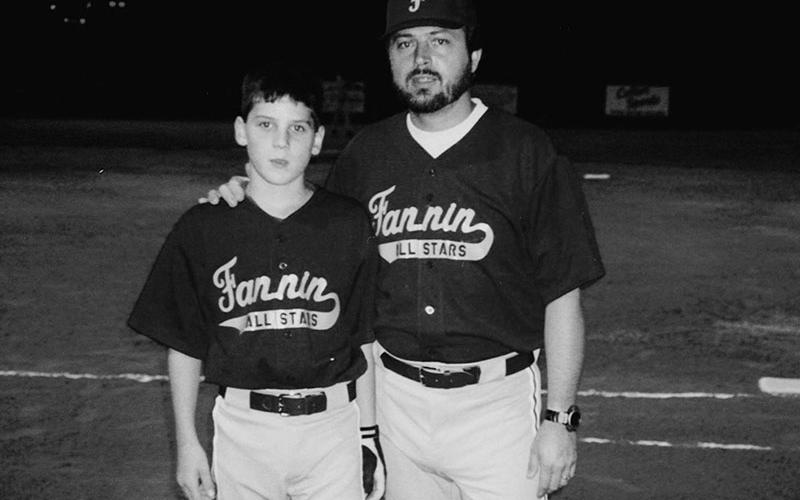 Dustin Carder is pictured with his father, Doyle Carder. Dustin was coached throughout his youth by his father.